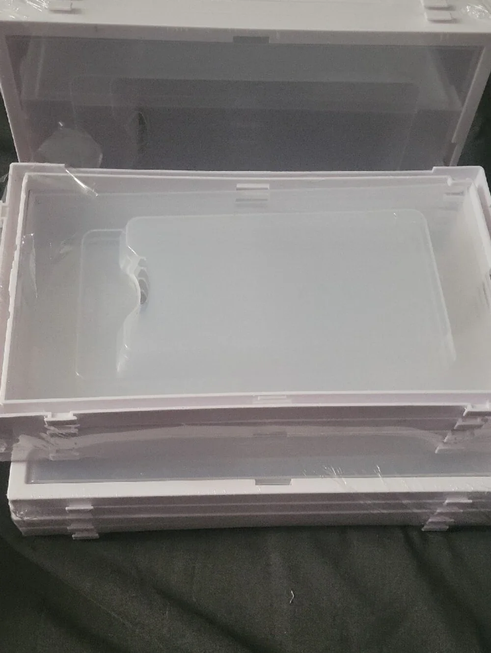 Stackable Clear White Shoe Storage Boxes – Set of Modular Organizers